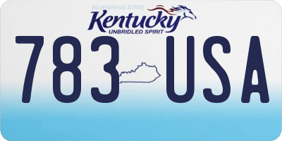 KY license plate 783USA