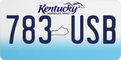 KY license plate 783USB
