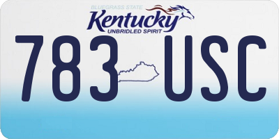 KY license plate 783USC