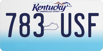 KY license plate 783USF