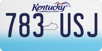KY license plate 783USJ