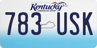 KY license plate 783USK