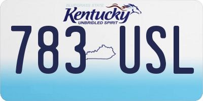KY license plate 783USL