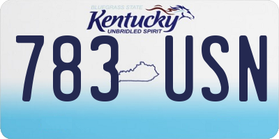 KY license plate 783USN