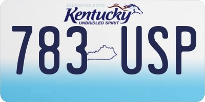 KY license plate 783USP