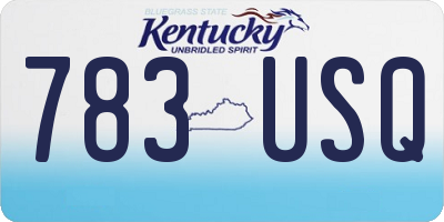 KY license plate 783USQ