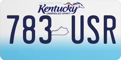 KY license plate 783USR
