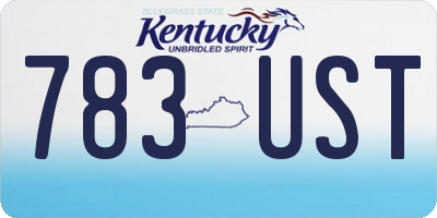 KY license plate 783UST