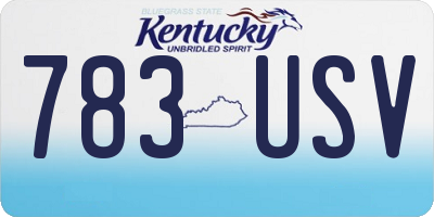 KY license plate 783USV