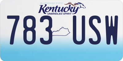 KY license plate 783USW