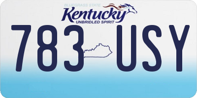 KY license plate 783USY