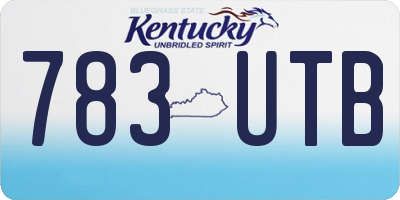 KY license plate 783UTB