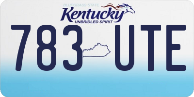 KY license plate 783UTE