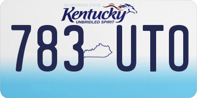 KY license plate 783UTO