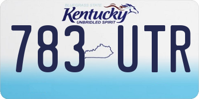 KY license plate 783UTR