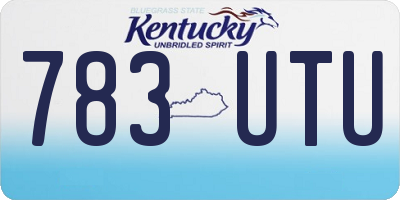 KY license plate 783UTU
