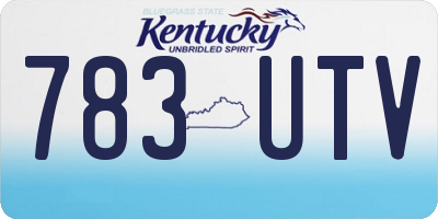 KY license plate 783UTV