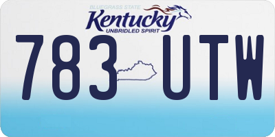 KY license plate 783UTW