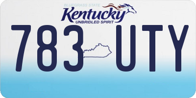 KY license plate 783UTY