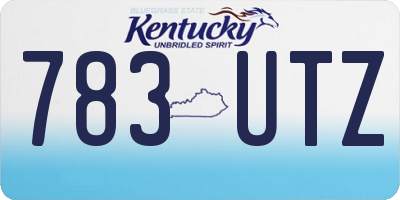 KY license plate 783UTZ