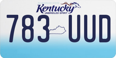 KY license plate 783UUD