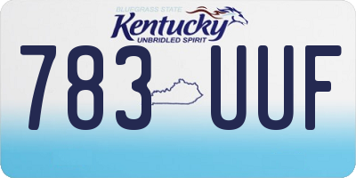 KY license plate 783UUF