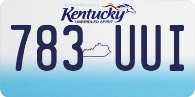 KY license plate 783UUI