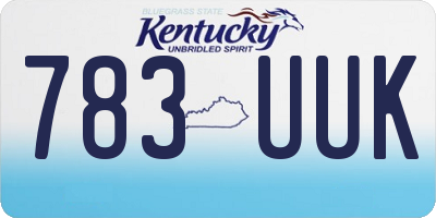 KY license plate 783UUK