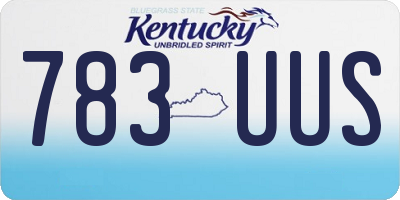 KY license plate 783UUS