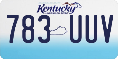 KY license plate 783UUV