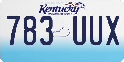 KY license plate 783UUX