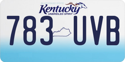 KY license plate 783UVB