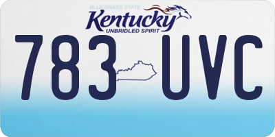 KY license plate 783UVC
