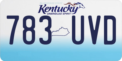 KY license plate 783UVD