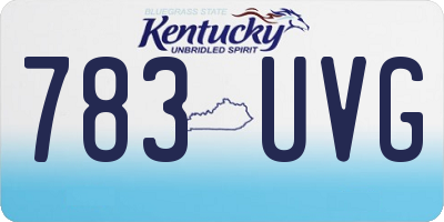 KY license plate 783UVG