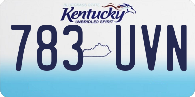 KY license plate 783UVN