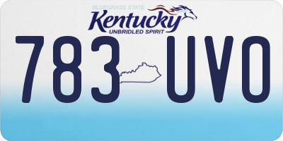 KY license plate 783UVO