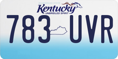 KY license plate 783UVR