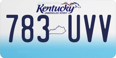 KY license plate 783UVV