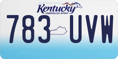 KY license plate 783UVW