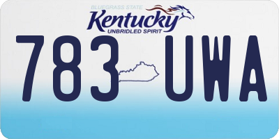 KY license plate 783UWA