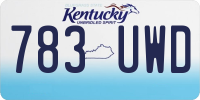 KY license plate 783UWD