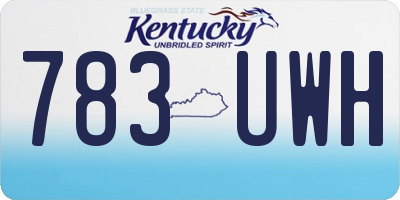 KY license plate 783UWH