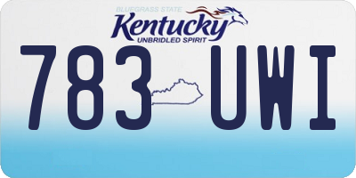 KY license plate 783UWI