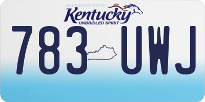KY license plate 783UWJ