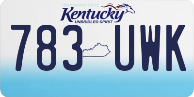 KY license plate 783UWK