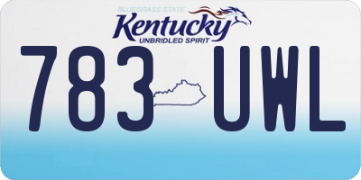 KY license plate 783UWL