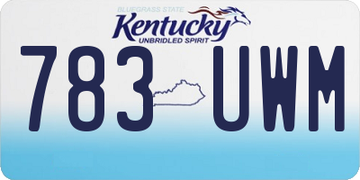 KY license plate 783UWM