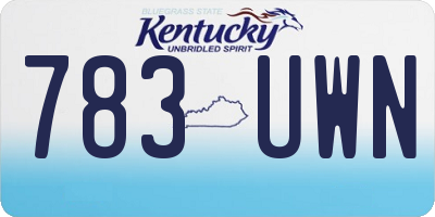 KY license plate 783UWN