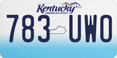 KY license plate 783UWO